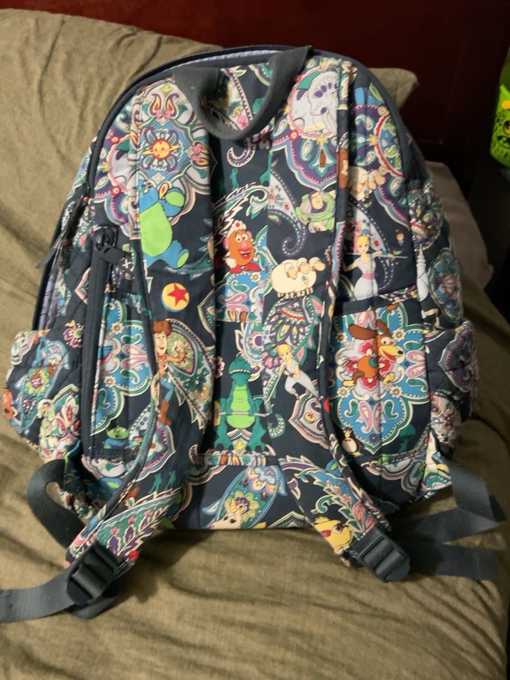 Vera Bradley Navy Quilted Backpack with Multicolor Paisley Motif - Picture 4 of 6